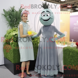 Gray Spinach mascot costume...