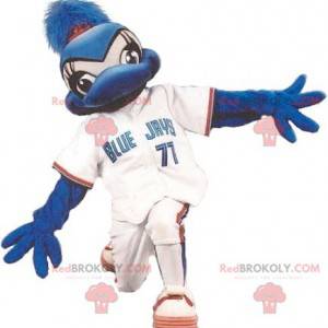 Blue jay mascotte dell'uccello in abiti sportivi -