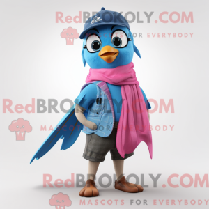 Pink Blue Jay Maskottchen...