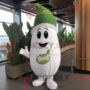 Hvit reddik maskot drakt...