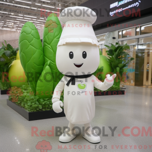 Hvid Radise maskot kostume...