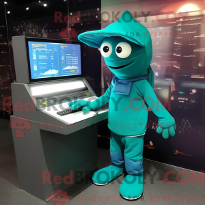 Teal Computer mascot...