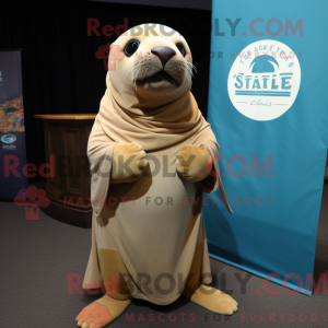 Tan Sea Lion mascot costume...