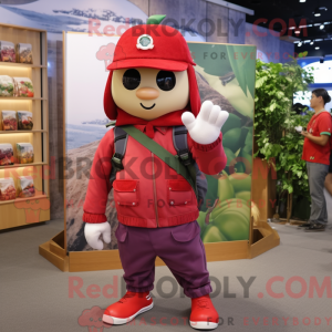 Red Plum mascot costume...