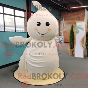 Beige Narhval maskot...