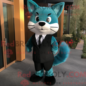 Postava maskota Teal Cat...
