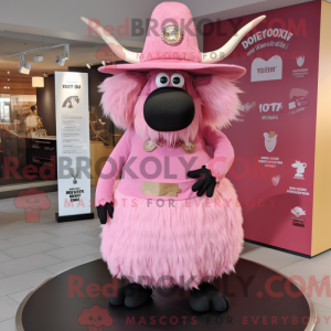 Disfraz de mascota Yak rosa...