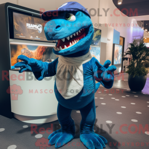 Blue T Rex maskot kostume...