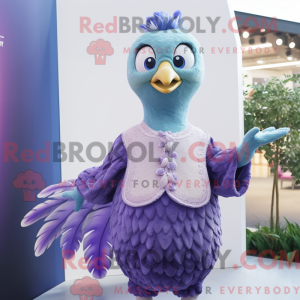 Lavendel påfugl maskot...