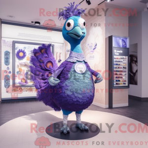 Lavendel påfugl maskot...