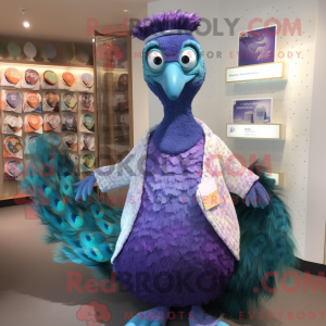 Lavendel påfugl maskot...