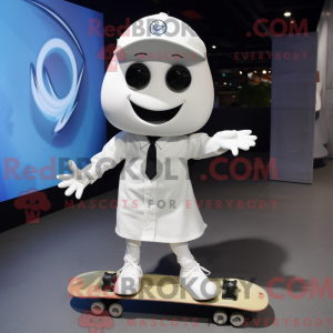 Hvid skateboard maskot...