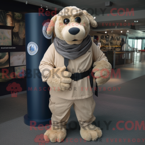 Beige Navy Seal maskot...