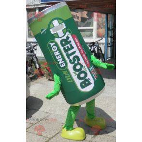 Mascote gigante da bateria elétrica. Mascote Green Stack -