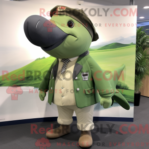 Olive Humpback Whale mascot...