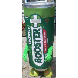 Giant electric battery mascot. Green stack mascot -