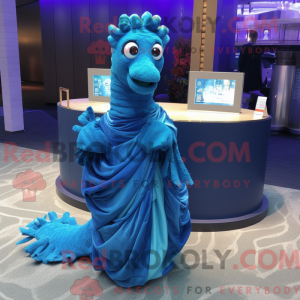 Blue Sea Horse mascot...