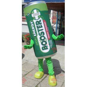Giant electric battery mascot. Green stack mascot -