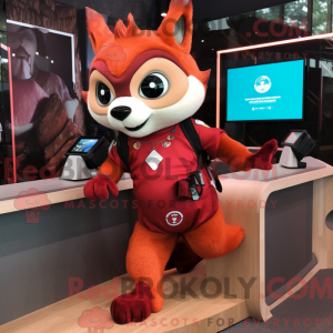 Red Flying Squirrel mascot...