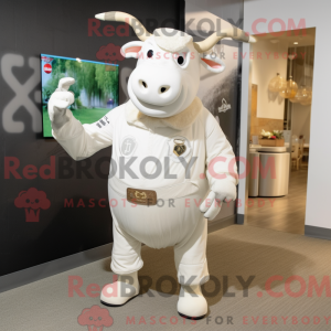 Maskotdraktfigur White Beef...