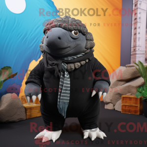 Sort Glyptodon maskot...