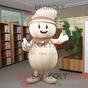 Beige majroe maskot kostume...