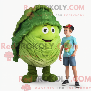 Green Cabbage Leaf maskot...