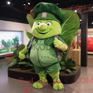 Green Cabbage Leaf mascot...