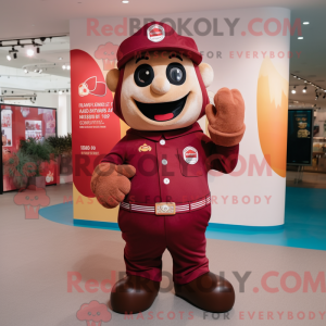 Maroon Fire Fighter maskot...