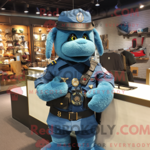 Personnage mascotte bleu du...