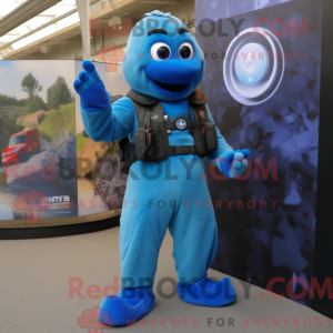 Personnage mascotte bleu du...