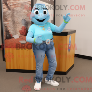 Cyan Armbanduhr Maskottchen...