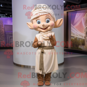 Beżowy alvemaskotdraktfigur...