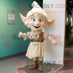 Beige Elf-mascottekostuum...