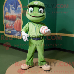 Grøn baseball bold maskot...