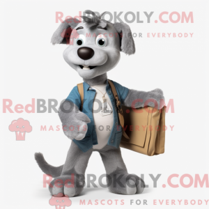 Grå hundemaskotdraktfigur...