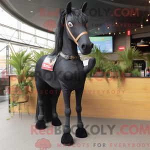 Black Horse mascot costume...