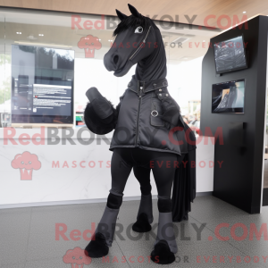 Svart hest maskot kostyme...