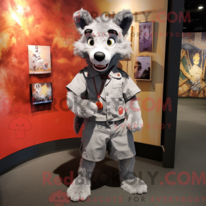 Grå Dingo maskot kostume...
