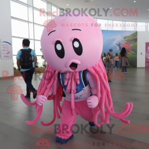 Mascotte de méduse rose...