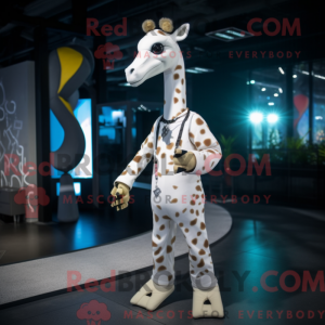 Hvit Giraffe mask drakt...