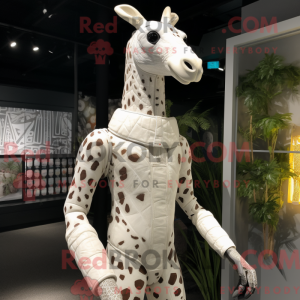 Hvit Giraffe mask drakt...