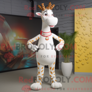 Hvit Giraffe maskotka...