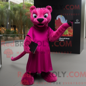 Magenta Jaguarundi maskot...