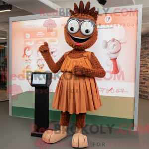 Brown Stilt Walker mascot...