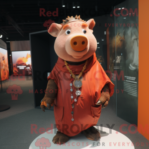 Rust Pig-mascottekostuum...