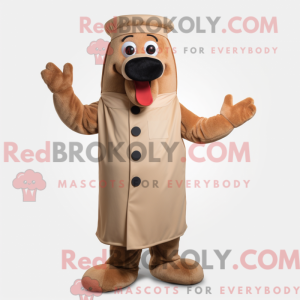 Tan Hot Dogs mascot costume...