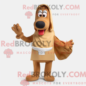 Tan Hot Dogs mascot costume...
