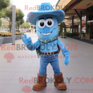 Himmelblå Cowboy maskot...