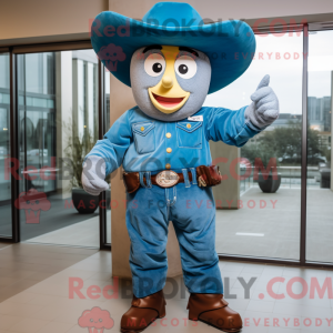 Himmelblå Cowboy maskot...